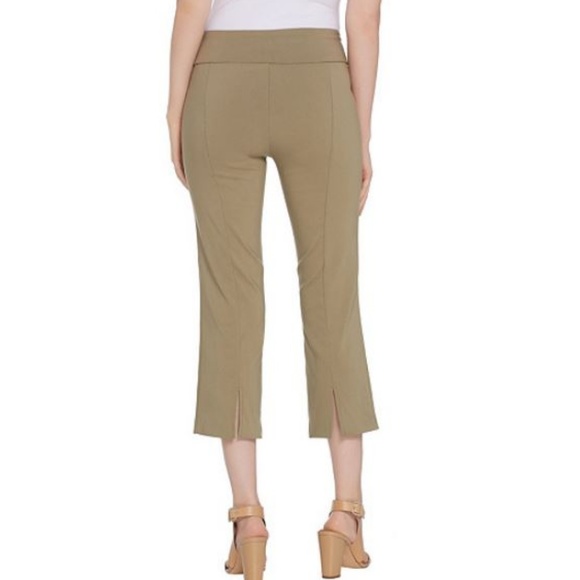 Martha Stewart Stretch Twill Crop Pants with Back Slits Blue   10583 - Picture 2 of 2